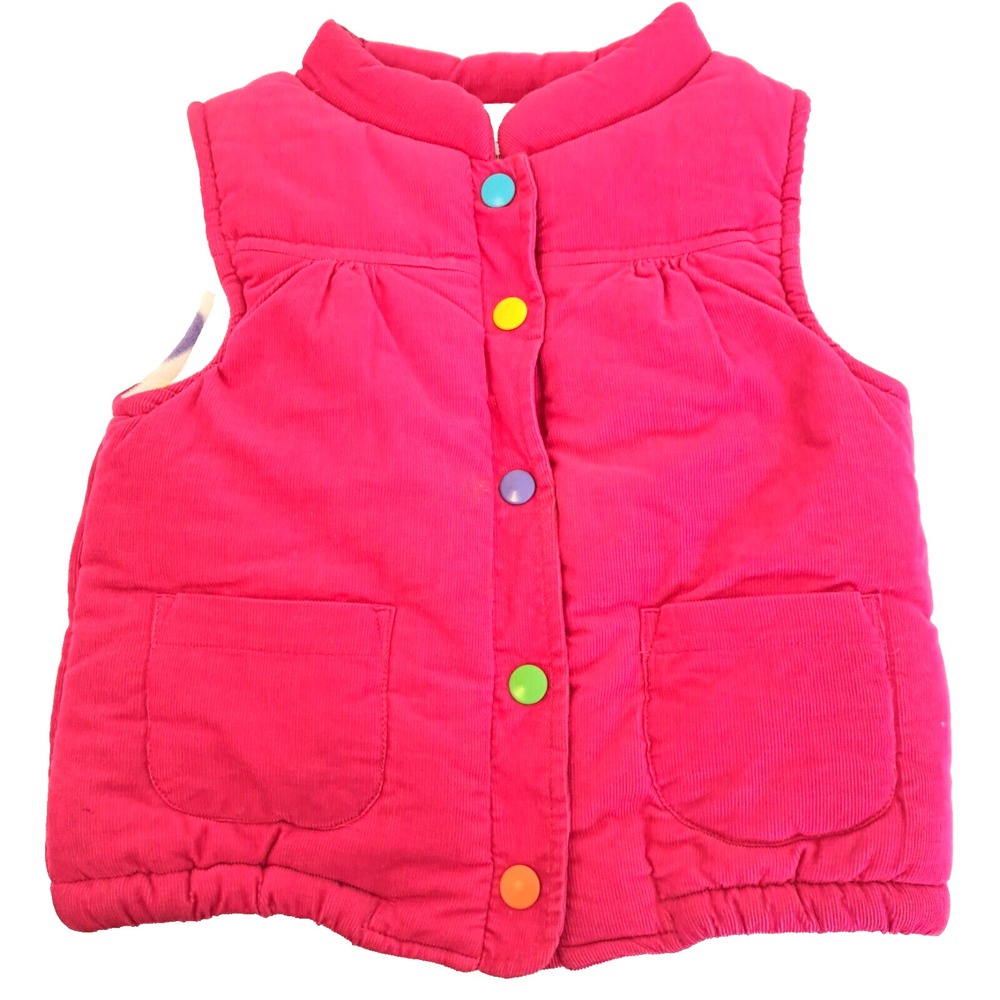 Carters Corduroy Vest 2T Pink Polka Dot Snaps‎